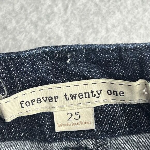 Forever 21 Jeans Slim Straight Dark Wash Denim High Waist Corset Twee - Picture 12 of 12